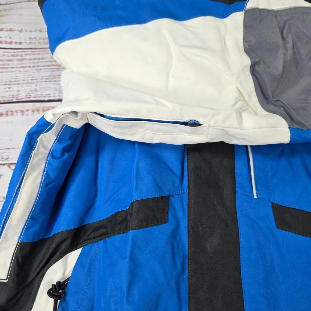 Karbon Ski Jacket Youth 14 Blue Black White Good Insulated Hooded Insulated